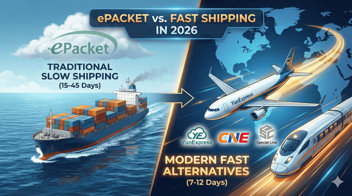 e-packet and shipping options