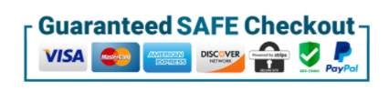 Guaranteed SAFE Checkout with Visa, Mastercard, PayPal, and American Express badges