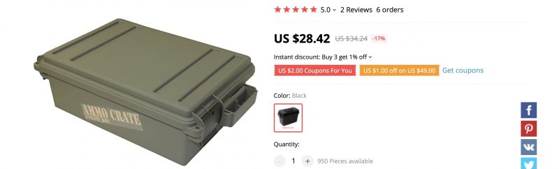 Ali-Express Sourced Green Ammo-crate