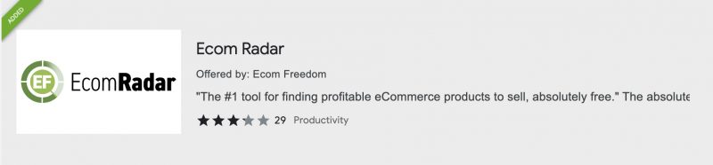 Step 1: Add Ecom Radar to google chrome