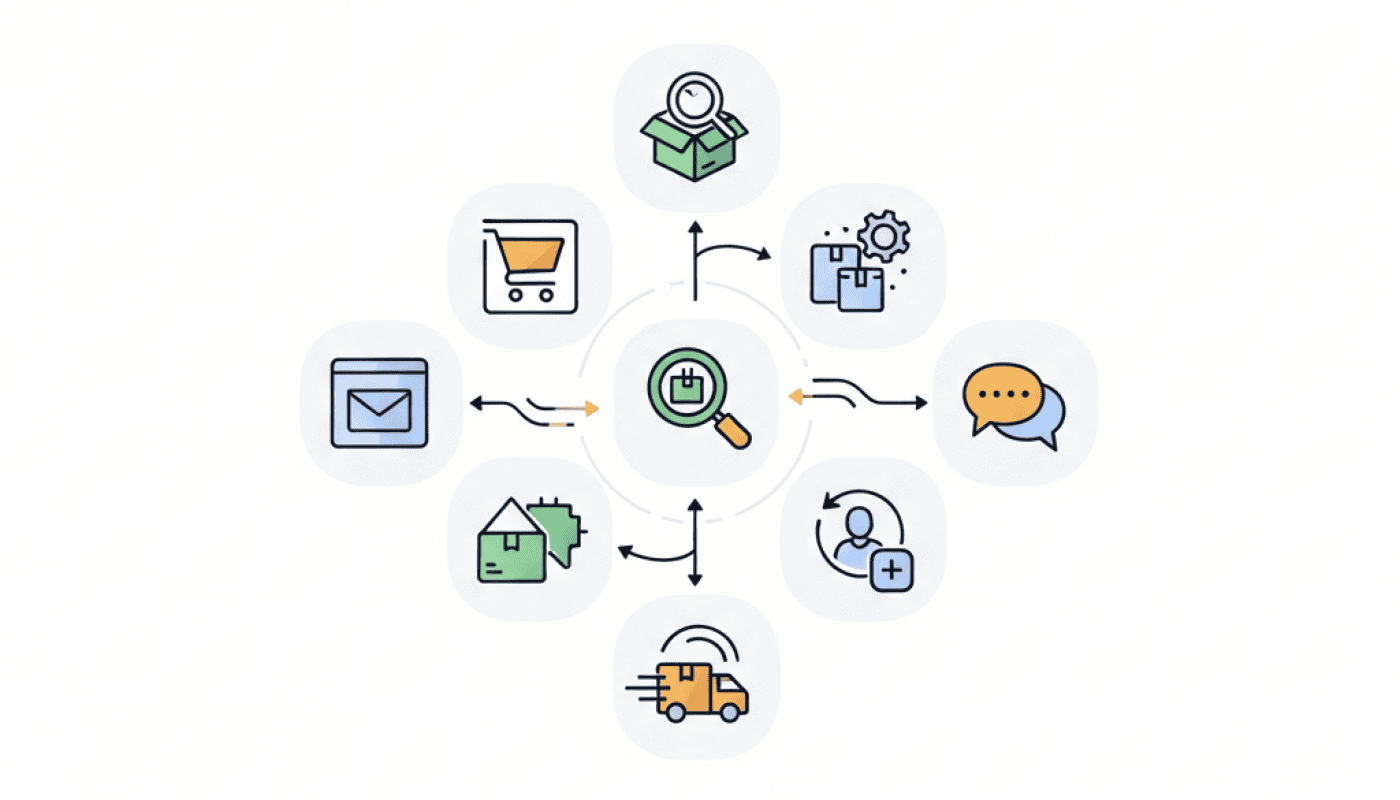 Timeline of dropshipping growth from 2020 to 2026 with Dropified platform.