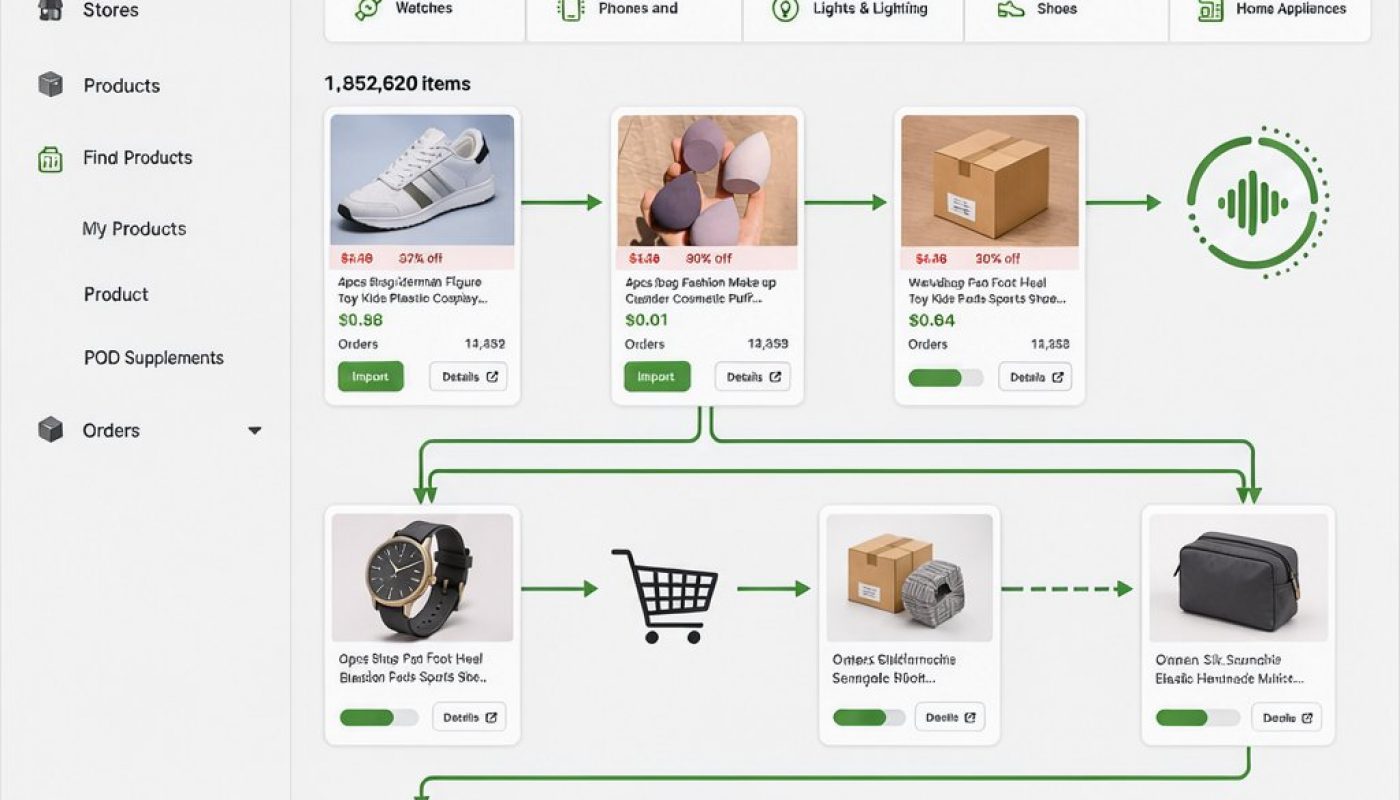 Dropified dropshipping automation dashboard for niche product management and order fulfillment