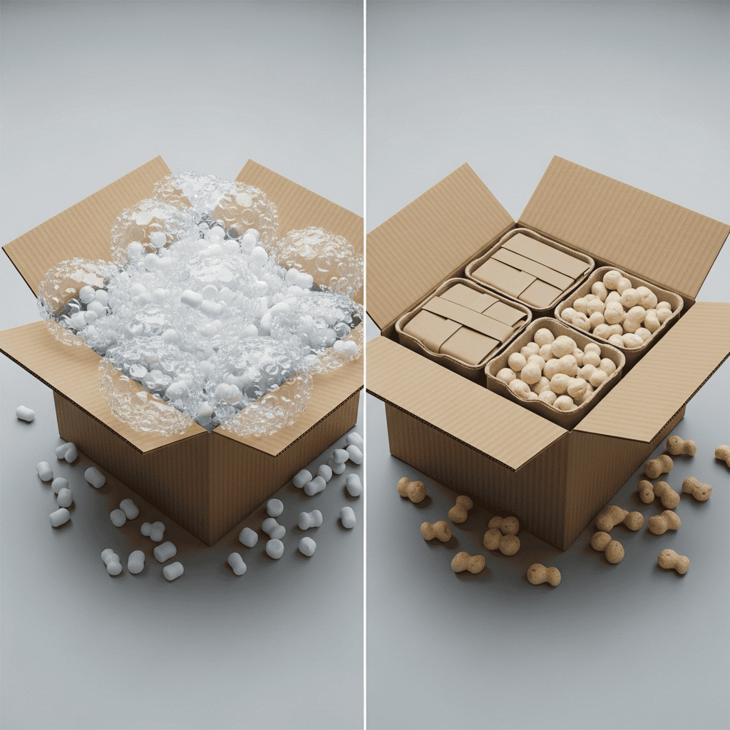 sustainable versus traditional packaging comparison for eco-friendly dropshipping businesses
