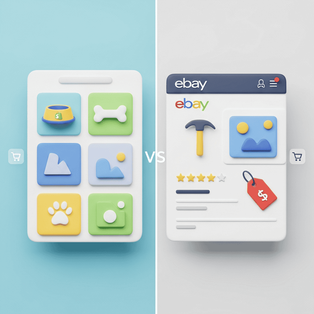 Shopify versus eBay platform comparison for selling pet dropshipping products