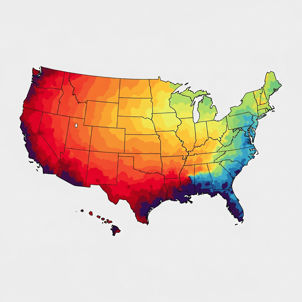 geographic demand heatmap for dropshipping product validation across United States regions