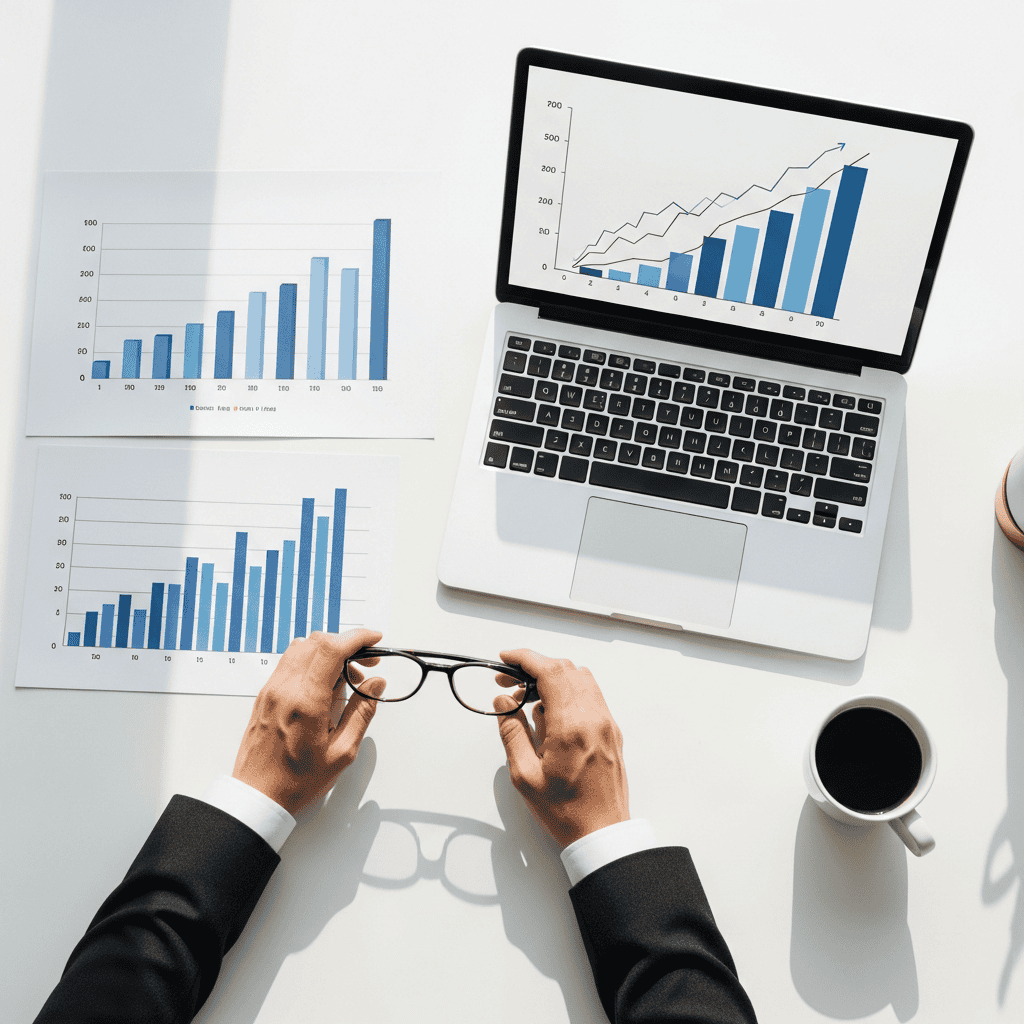 Business analytics with charts showing Shopify and Dropified sales growth.