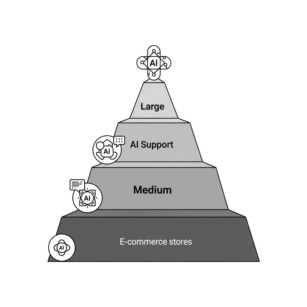 ecommerce AI support platform selection guide by store size and ticket volume