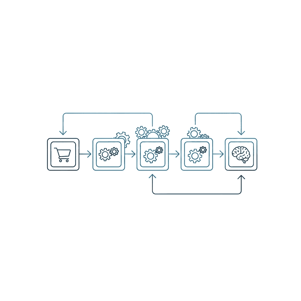 Shopify to DeepSeek API integration workflow diagram for e-commerce automation