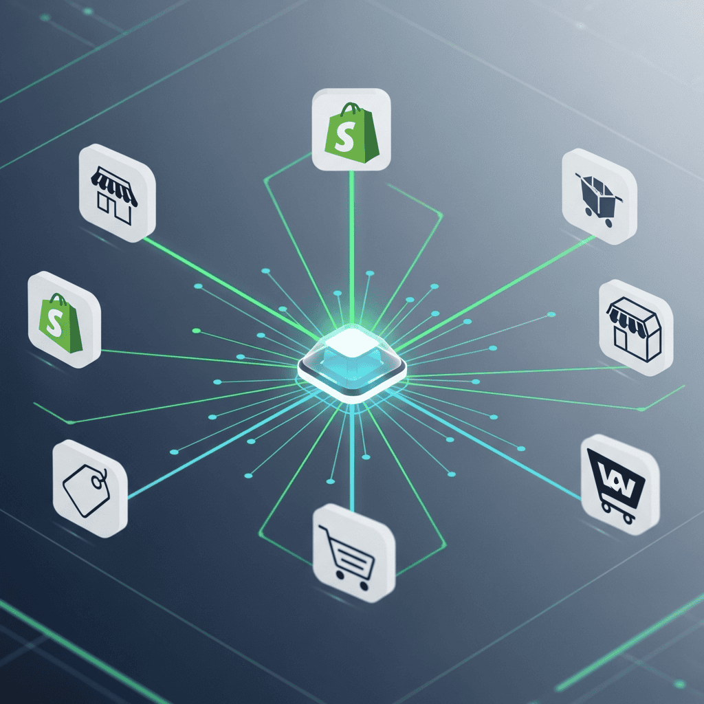 Dropified multi-platform dropshipping dashboard connecting Shopify WooCommerce stores