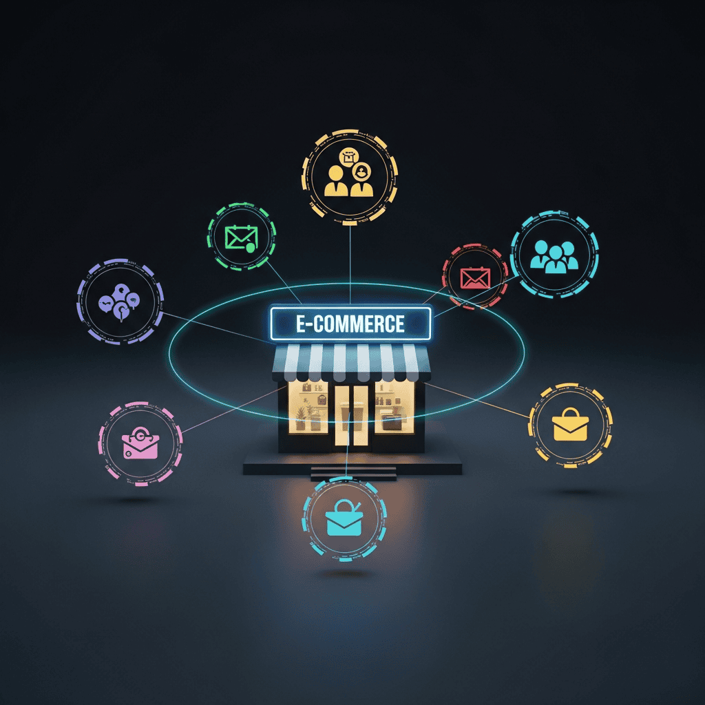 ai agents managing multiple e-commerce functions including inventory reordering and marketing automation