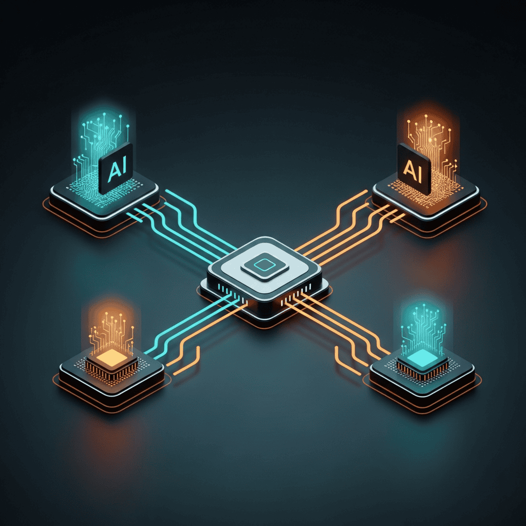 dual AI model routing architecture connecting Shopify to DeepSeek and Grok simultaneously