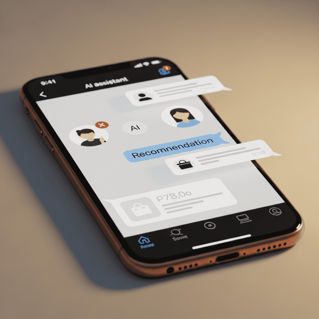 AI chatbot for customer support and automation on smartphone interface.