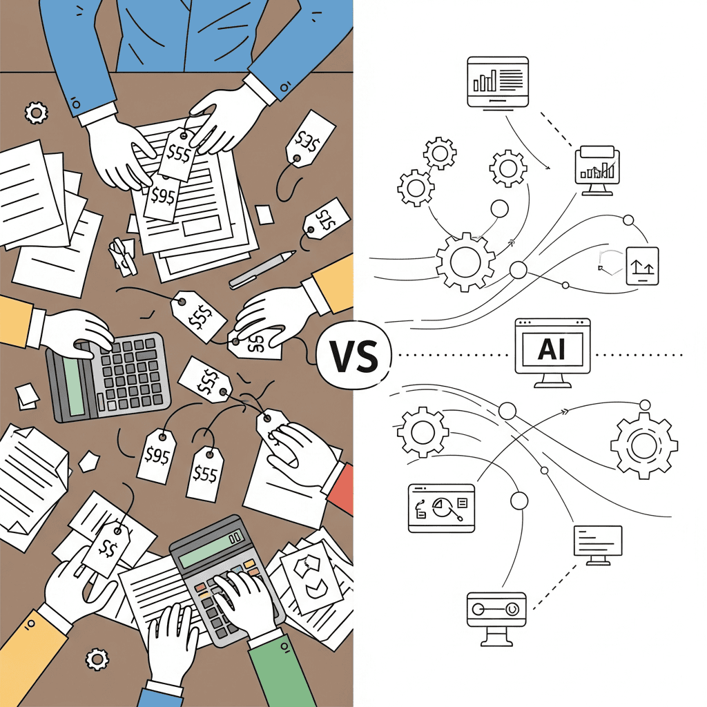 manual pricing versus auto-pricing AI agent comparison for dropshipping stores
