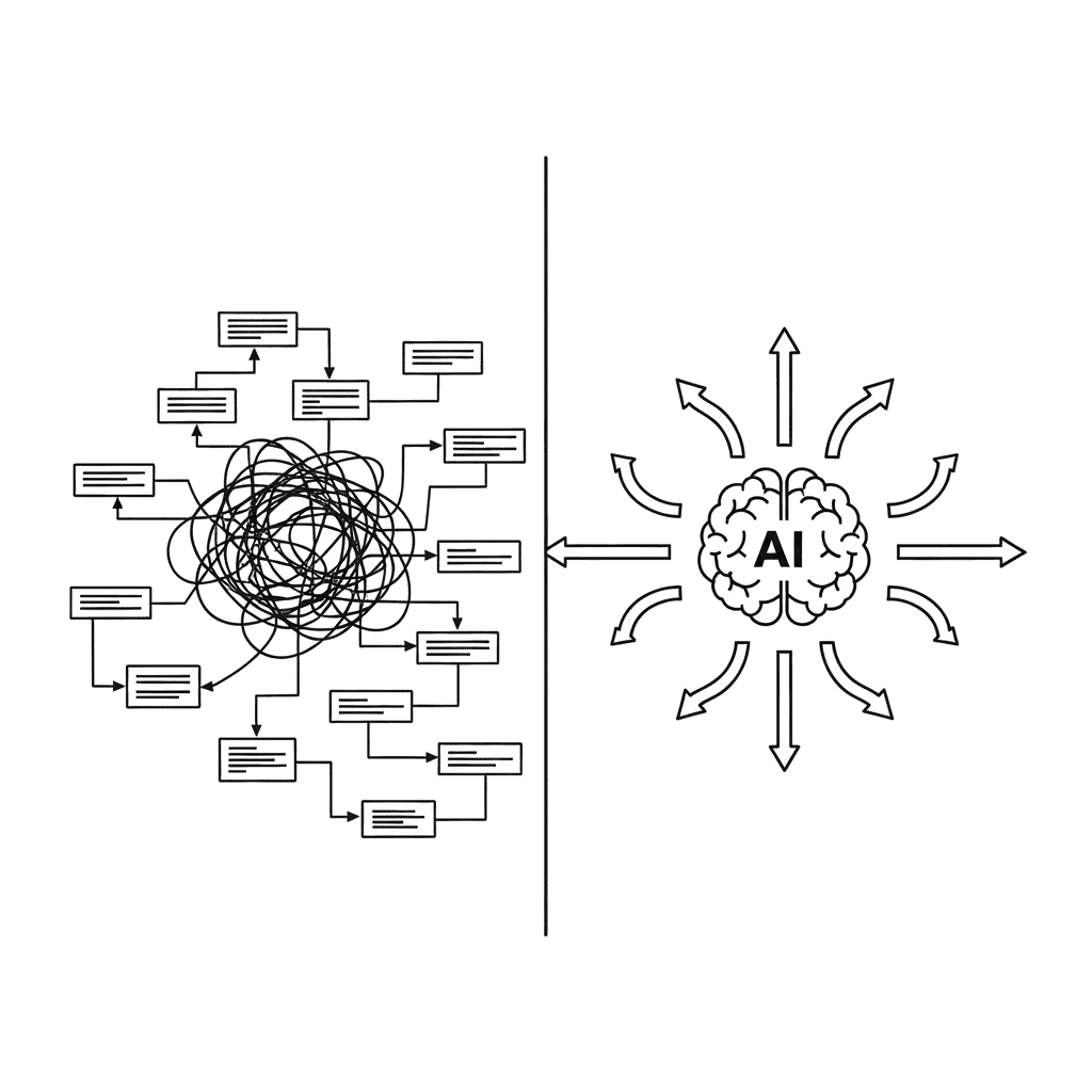 Zapier workflow complexity versus streamlined AI agent ecommerce automation comparison