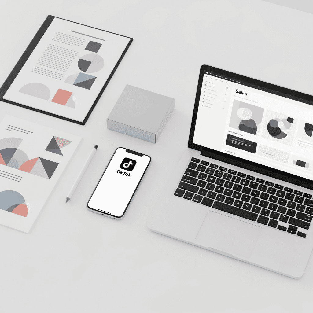 TikTok Shop seller account setup requirements with business documents and devices