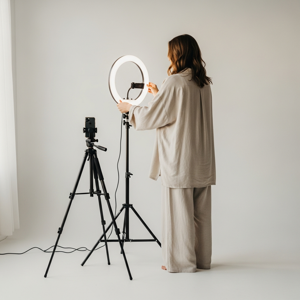 Oversized Linen Sets & Comfort Wear: Riding TikTok Shop’s Biggest Fashion Micro-Trend in 2026 16 TikTok GRWM content creation setup for fashion dropshipping sellers