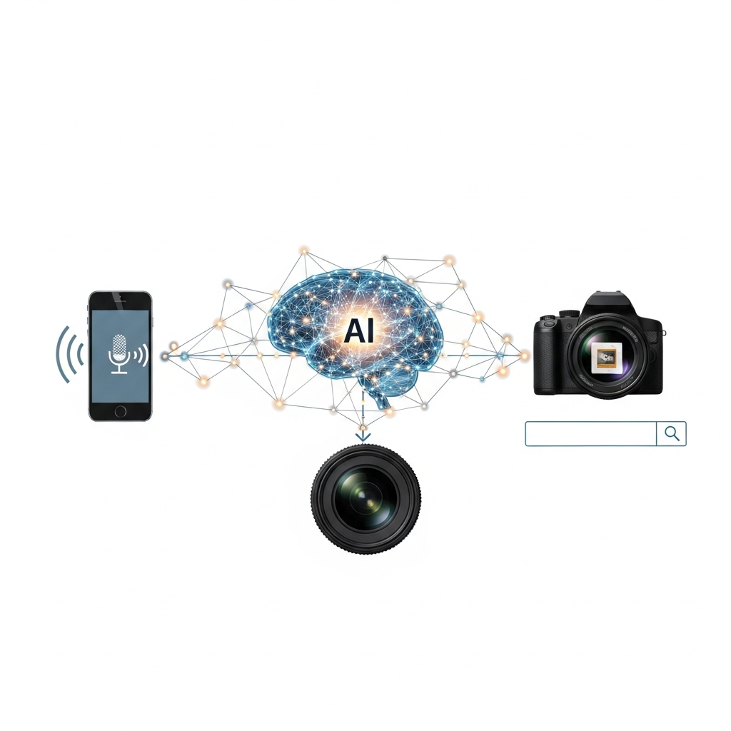 multimodal AI shopping agent processing voice image and text product queries