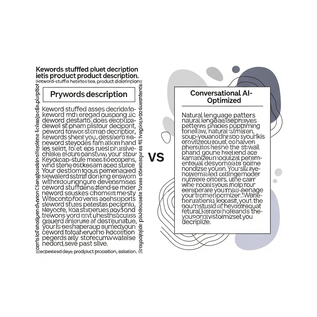 keyword product description versus conversational AI optimized listing comparison