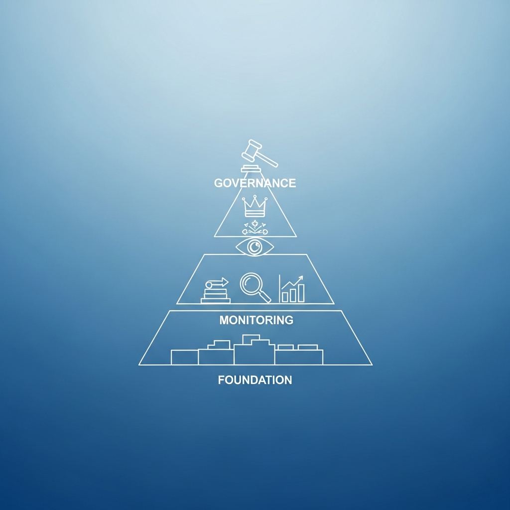 agentic commerce implementation roadmap pyramid foundation monitoring governance phases