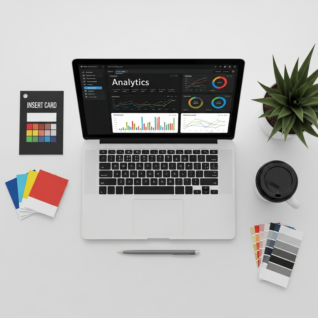 TikTok Shop seller workspace analyzing packaging insert conversion metrics and designs