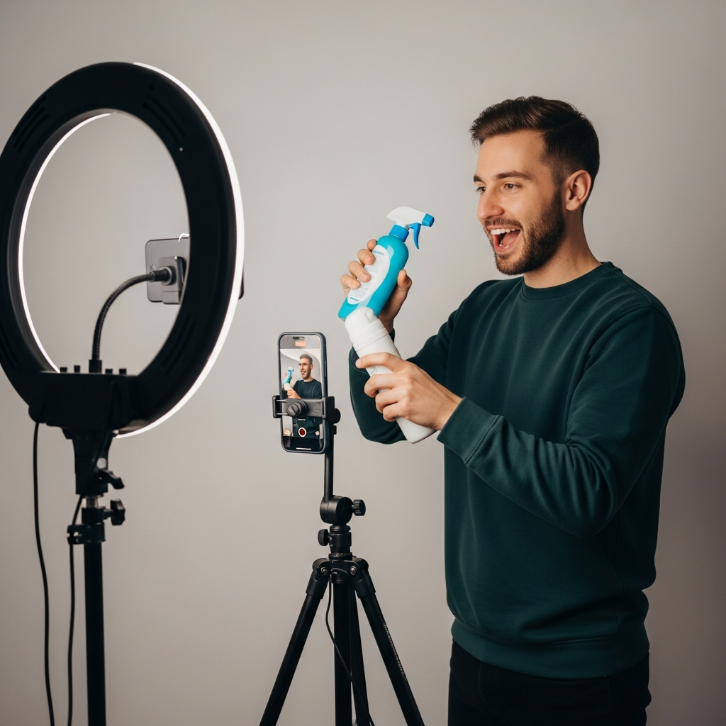 TikTok live shopping setup for household product demonstrations