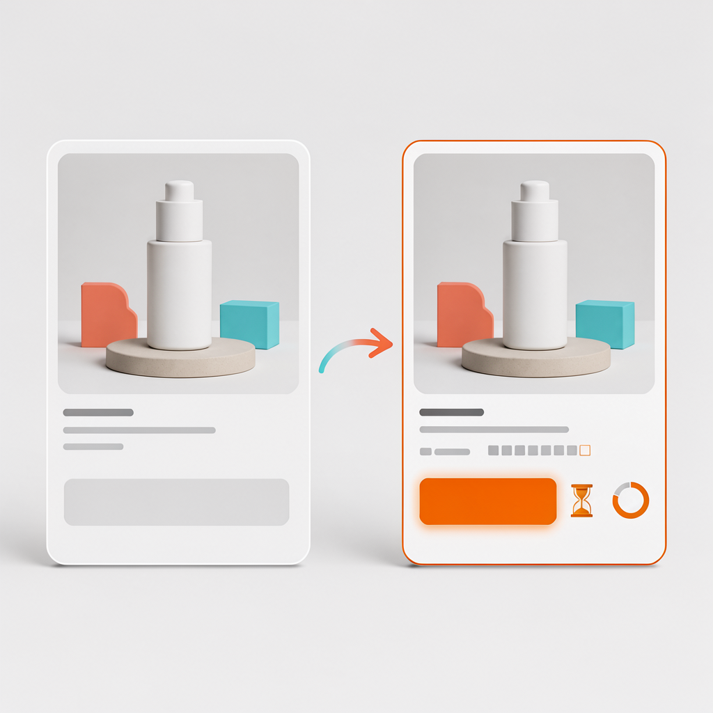 tiktok shop product listing CTA copy optimization before after comparison